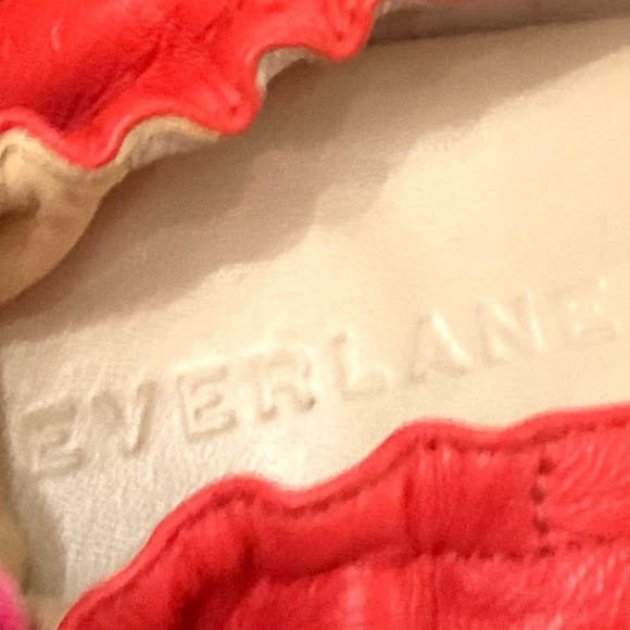 Everlane Minimalist Pumps Red Leather Mid Block Heel Career Dress Shoes Sz 7.5 - Picture 11 of 16